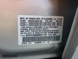 2006 Honda Pilot EX-L with RES with VIN 5FNYF28686B051729, listed as a Copart auction lot 52013915 with 155,598 mi miles and Salvage Title. Bid and sale history available at carsss.com. Image 13.