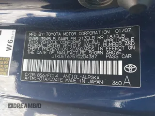 2007 Scion tC Spec z VIN JTKDE167570204387, wystawiony jako IAAI lot #42300296 z przebiegiem 183 316 mil mil oraz . Historia ofert i sprzedaży dostępna na DreamBid. Obrazek 9.
