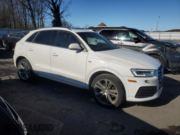2017 Audi Q3 Prestige with VIN WA1GCCFS3HR015402, listed as a Copart auction lot 87809225 with 35,473 mi miles and Salvage Title. Bid and sale history available at carsss.com. Image 4.