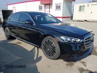 2022 Mercedes-Benz S S 580 with VIN W1K6G7GB1NA121987, listed as a IAAI auction lot 42174949 with 90,708 mi miles. Bid and sale history available at carsss.com. Image 1.