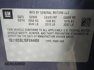 2014 Chevrolet Malibu LT with VIN 1G11E5SL7EF244459, listed as a IAAI auction lot 41681837 with 24,434 mi miles and . Bid and sale history available at DreamBid. Image 9.