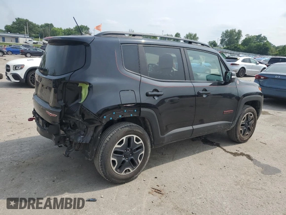 2016 Jeep Renegade Trailhawk with VIN ZACCJBCTXGPC79747, listed as a Copart auction lot 59578285 with 60,718 mi miles and Salvage title. Bid and sale history available at DreamBid. Image 3.