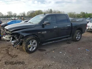 2017 Ram 1500 Big Horn with VIN 3C6RR7LT7HG505737, listed as a Copart auction lot 53357345 with 0 mi miles and Salvage Title. Bid and sale history available at carsss.com. Image 1.