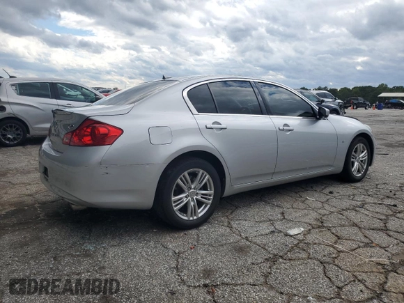 2015 Infiniti Q40 with VIN JN1CV6AR0FM523487, listed as a Copart auction lot 73708424 with 97,537 mi miles and Salvage Title. Bid and sale history available at carsss.com. Image 3.