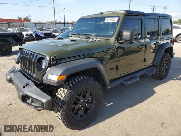 2022 Jeep Wrangler Unlimited Sport S with VIN 1C4HJXDG2NW196267, listed as a Copart auction lot 52739885 with 18,547 mi miles and Salvage Title. Bid and sale history available at carsss.com. Image 1.