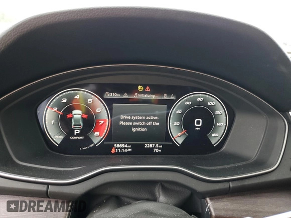 2021 Audi Q5 Premium Plus with VIN WA1BAAFY1M2017872, listed as a Copart auction lot 59964725 with 58,694 mi miles and Salvage title. Bid and sale history available at DreamBid. Image 9.