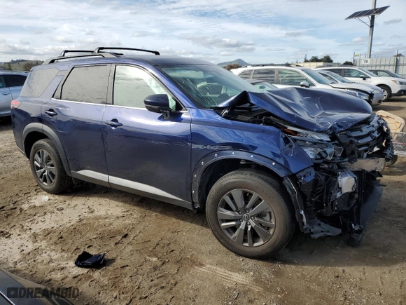 2023 Nissan Pathfinder SV with VIN 5N1DR3BA0PC205370, listed as a Copart auction lot 45671615 with 25,229 mi miles and Salvage Title. Bid and sale history available at carsss.com. Image 4.