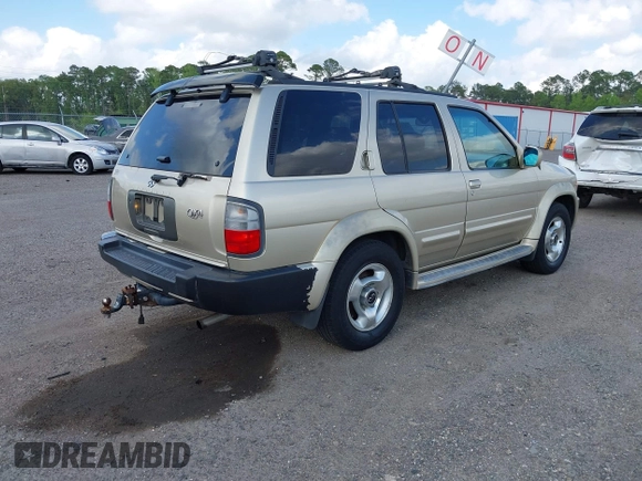 2000 Infiniti QX4 with VIN JNRAR07Y8YW081943, listed as a IAAI auction lot 41996017 with 191,201 mi miles and . Bid and sale history available at DreamBid. Image 4.