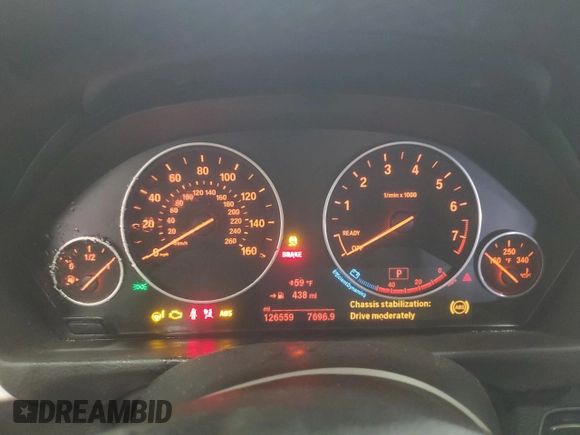 2017 BMW 3 Series 320i xDrive with VIN WBA8E5G37HNU43078, listed as a Copart auction lot 57571625 with 126,559 mi miles and Salvage title. Bid and sale history available at DreamBid. Image 9.