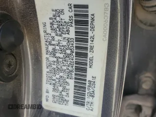 2012 Toyota Corolla L with VIN 5YFBU4EE4CP053433, listed as a Copart auction lot 85125594 with 112,349 mi miles and Salvage Title. Bid and sale history available at carsss.com. Image 12.
