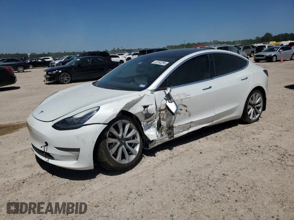 2020 Tesla Model 3 Standard Range Plus with VIN 5YJ3E1EA5LF599280, listed as a Copart auction lot 52383295 with 58,506 mi miles and Salvage Title. Bid and sale history available at DreamBid. Image 1.