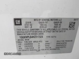 2017 GMC Acadia Denali with VIN 1GKKNPLS4HZ317324, listed as a IAAI auction lot 42274798 with 128,081 mi miles and . Bid and sale history available at DreamBid. Image 9.