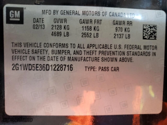 2013 Chevrolet Impala Police with VIN 2G1WD5E36D1228716, listed as a Copart auction lot 80020404 with 200,548 mi miles and Salvage Title. Bid and sale history available at carsss.com. Image 12.