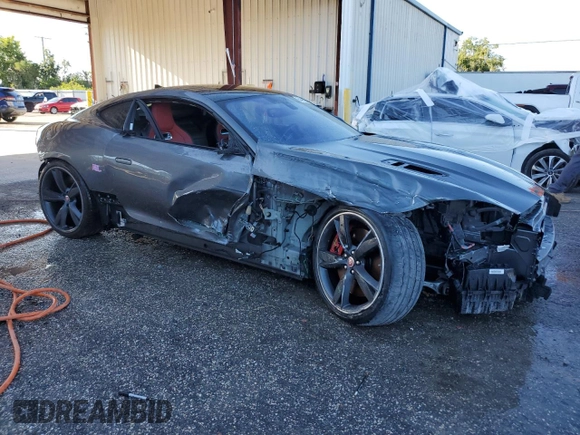 2018 Jaguar F-Type with VIN SAJD51EE3JCK47530, listed as a Copart auction lot 63496694 with 46,341 mi miles and Salvage Title. Bid and sale history available at DreamBid. Image 4.
