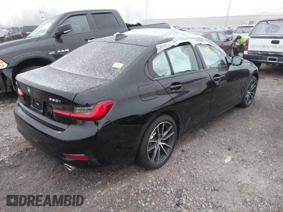 2020 BMW 3 Series 330i xDrive with VIN WBA5R7C08LFH44012, listed as a IAAI auction lot 41252675 with 57,486 mi miles. Bid and sale history available at carsss.com. Image 4.