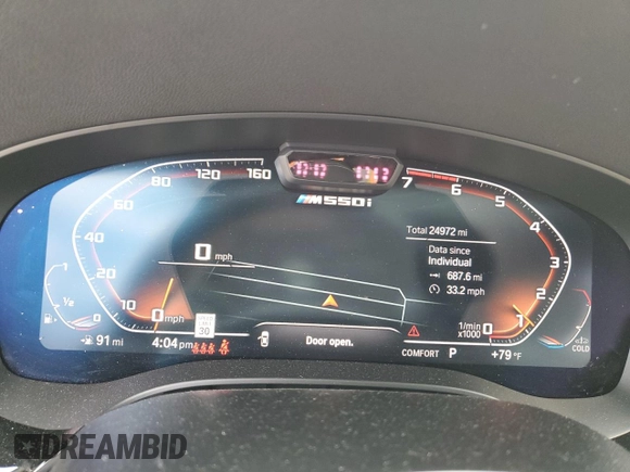 2023 BMW 5 Series M550i xDrive with VIN WBA13BK06PCM31937, listed as a Copart auction lot 66490494 with 24,972 mi miles and Salvage title. Bid and sale history available at DreamBid. Image 9.