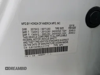 2018 Acura MDX Advance with VIN 5J8YD4H85JL011778, listed as a Copart auction lot 46068325 with 168,558 mi miles and Clean Title. Bid and sale history available at carsss.com. Image 13.