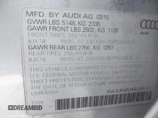 2015 Audi allroad Premium Plus with VIN WA1UFAFL9FA109741, listed as a IAAI auction lot 41283680 with 116,755 mi miles. Bid and sale history available at carsss.com. Image 9.