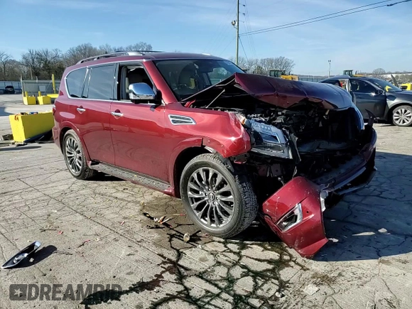 2024 Nissan Armada Platinum with VIN JN8AY2DB6R9852824, listed as a Copart auction lot 42947255 with 6,765 mi miles and Salvage Title. Bid and sale history available at carsss.com. Image 12.
