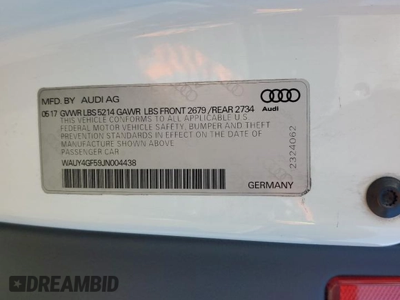 2018 Audi S5 Premium Plus z VIN WAUY4GF59JN004438, wystawiony jako Copart lot #57153865 z przebiegiem 24 970 mil mil oraz Szkoda całkowita • Salvage title. Historia ofert i sprzedaży dostępna na DreamBid. Obrazek 12.