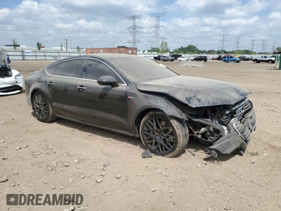 2016 Audi A7 Premium Plus with VIN WAUWGAFC0GN079578, listed as a Copart auction lot 56789055 with Not provided miles and Salvage title. Bid and sale history available at DreamBid. Image 4.