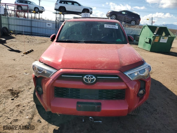 2023 Toyota 4Runner SR5 Premium with VIN JTENU5JR7P6129960, listed as a Copart auction lot 47502895 with 26,665 mi miles and Salvage Title. Bid and sale history available at carsss.com. Image 5.
