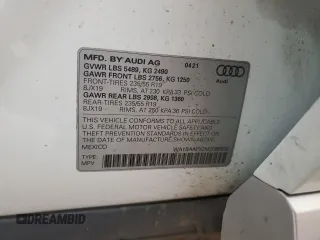 2021 Audi Q5 Premium Plus with VIN WA1BAAFY2M2085632, listed as a Copart auction lot 59836805 with 22,059 mi miles and Salvage title. Bid and sale history available at DreamBid. Image 12.