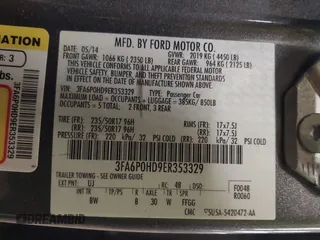 2014 Ford Fusion SE with VIN 3FA6P0HD9ER353329, listed as a IAAI auction lot 41763532 with 163,794 mi miles. Bid and sale history available at carsss.com. Image 9.