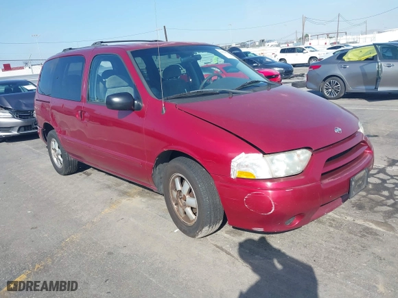 2002 Nissan Quest GXE with VIN 4N2ZN15T92D805926, listed as a IAAI auction lot 41576725 with 226,920 mi miles. Bid and sale history available at carsss.com. Image 1.