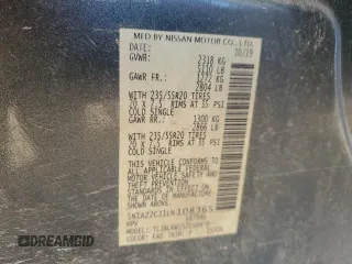 2020 Nissan Murano SL with VIN 5N1AZ2CJ1LN108365, listed as a Copart auction lot 43200595 with 76,323 mi miles and Salvage title. Bid and sale history available at DreamBid. Image 16.