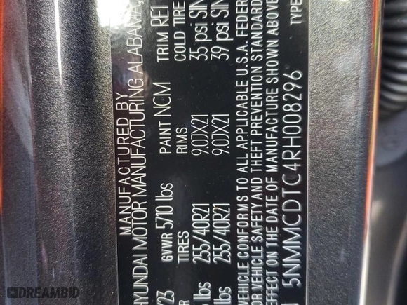 2024 Genesis GV70 3.5T Sport with VIN 5NMMCDTC4RH008296, listed as a Copart auction lot 74267434 with 9,639 mi miles and Non Repairable. Bid and sale history available at carsss.com. Image 14.