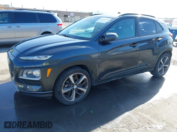 2018 Hyundai Kona Limited with VIN KM8K33A59JU085597, listed as a IAAI auction lot 41804485 with 142,172 mi miles. Bid and sale history available at carsss.com. Image 2.