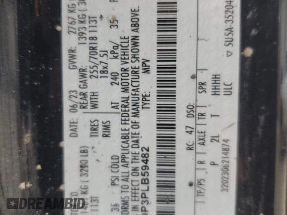 2023 Ford Bronco z VIN 1FMEE5DP3PLB59482, wystawiony jako Copart lot #59725815 z przebiegiem 54 741 mil mil oraz Szkoda całkowita • Salvage title. Historia ofert i sprzedaży dostępna na DreamBid. Obrazek 13.