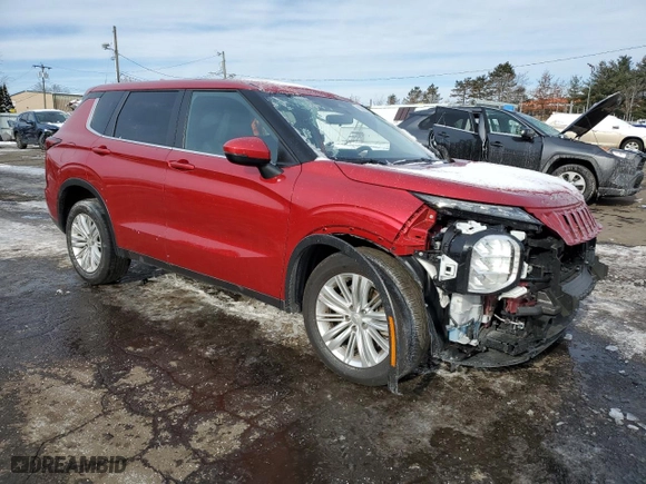 2024 Mitsubishi Outlander ES with VIN JA4J3UA8XRZ031900, listed as a Copart auction lot 89069955 with 26,852 mi miles and Salvage Title. Bid and sale history available at carsss.com. Image 4.