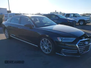 2019 Audi A8 L with VIN WAU8DAF8XKN018289, listed as a IAAI auction lot 41203292 with 28,758 mi miles. Bid and sale history available at carsss.com. Image 1.