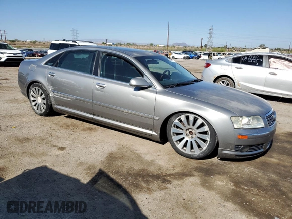 2005 Audi A8 with VIN WAUML44E45N012262, listed as a Copart auction lot 59984715 with 289,154 mi miles and Salvage title. Bid and sale history available at DreamBid. Image 4.