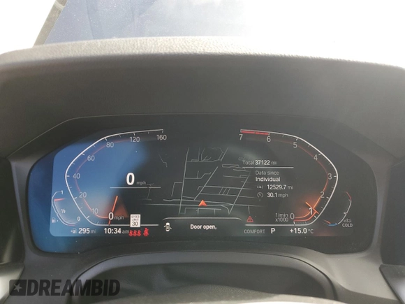 2022 BMW 3 Series 330i xDrive with VIN 3MW5R7J02N8C25100, listed as a Copart auction lot 48193255 with 37,122 mi miles and Salvage Title. Bid and sale history available at carsss.com. Image 9.