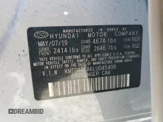 2020 Genesis G70 2.0T with VIN KMTG44LA6LU045408, listed as a Copart auction lot 80941524 with 79,302 mi miles and Non Repairable. Bid and sale history available at DreamBid. Image 13.