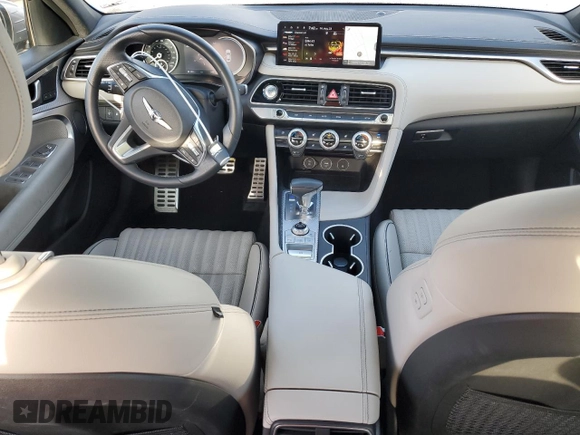 2023 Genesis G70 2.0T with VIN KMTG34TA0PU120788, listed as a Copart auction lot 68816274 with 9,481 mi miles and Salvage Title. Bid and sale history available at DreamBid. Image 8.