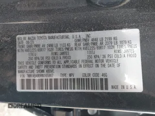 2024 Mazda CX-50 S Select z VIN 7MMVABAM9RN165867, wystawiony jako IAAI lot #41847913 z przebiegiem 17 134 mil mil oraz . Historia ofert i sprzedaży dostępna na DreamBid. Obrazek 9.