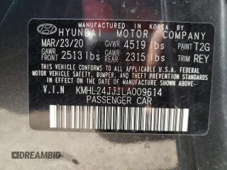 2020 Hyundai Sonata Hybrid Blue with VIN KMHL24JJ1LA009614, listed as a Copart auction lot 48516895 with 35,776 mi miles and Salvage Title. Bid and sale history available at carsss.com. Image 13.