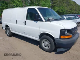 2017 Chevrolet Express Cargo Van with VIN 1GCWGAFF2H1133906, listed as a IAAI auction lot 42037388 with 218,601 mi miles. Bid and sale history available at carsss.com. Image 1.