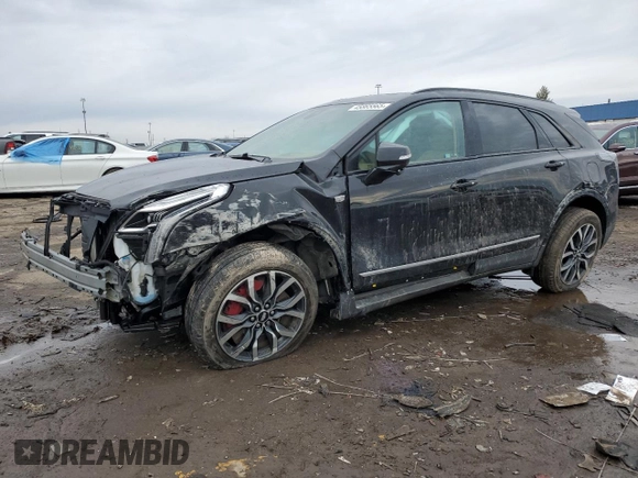 2023 Cadillac XT5 AWD Sport with VIN 1GYKNHRS4PZ232257, listed as a Copart auction lot 45865565 with 26,522 mi miles and Non repairable. Bid and sale history available at DreamBid. Image 1.