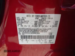 2013 Ford Edge SEL with VIN 2FMDK3JC4DBB81609, listed as a IAAI auction lot 41973326 with 118,667 mi miles. Bid and sale history available at carsss.com. Image 9.