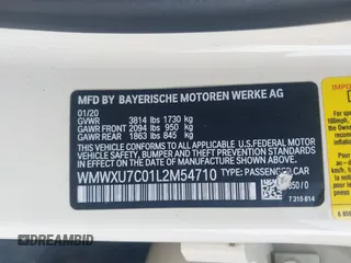 2020 MINI Hardtop 4 Door Cooper with VIN WMWXU7C01L2M54710, listed as a IAAI auction lot 42385956 with 55,714 mi miles and . Bid and sale history available at DreamBid. Image 9.