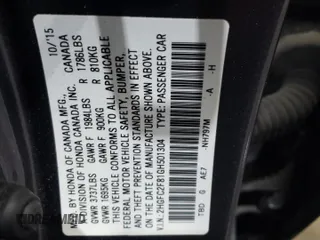 2016 Honda Civic Sedan EX with VIN 2HGFC2F81GH501304, listed as a Copart auction lot 44158875 with 0 mi miles and Salvage Title. Bid and sale history available at carsss.com. Image 14.