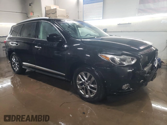 2015 Infiniti QX60 with VIN 5N1AL0MM9FC552706, listed as a Copart auction lot 45138455 with 75,542 mi miles and Salvage Title. Bid and sale history available at carsss.com. Image 4.