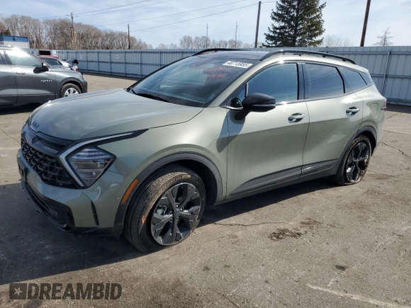 2025 Kia Sportage Plug-In Hybrid X-Line Prestige with VIN KNDPZDDH8S7175781, listed as a Copart auction lot 48715955 with 5,069 mi miles and Salvage Title. Bid and sale history available at carsss.com. Image 1.