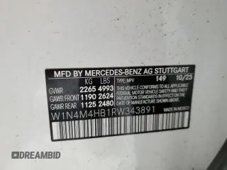 2024 Mercedes-Benz GLB 250 с VIN W1N4M4HB1RW343891, выставлен на аукционе Copart как лот 85854414 с пробегом 11 766 миль миль и Списание • Salvage title. История ставок и продаж доступна на DreamBid. Изображение 13.