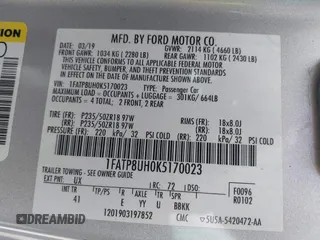 2019 Ford Mustang EcoBoost with VIN 1FATP8UH0K5170023, listed as a IAAI auction lot 42086931 with 100,236 mi miles and . Bid and sale history available at DreamBid. Image 9.